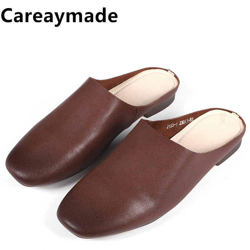 Summer Clothing Korea - Careaymade-Summer 100% Genuine leather women slippers,Fashion