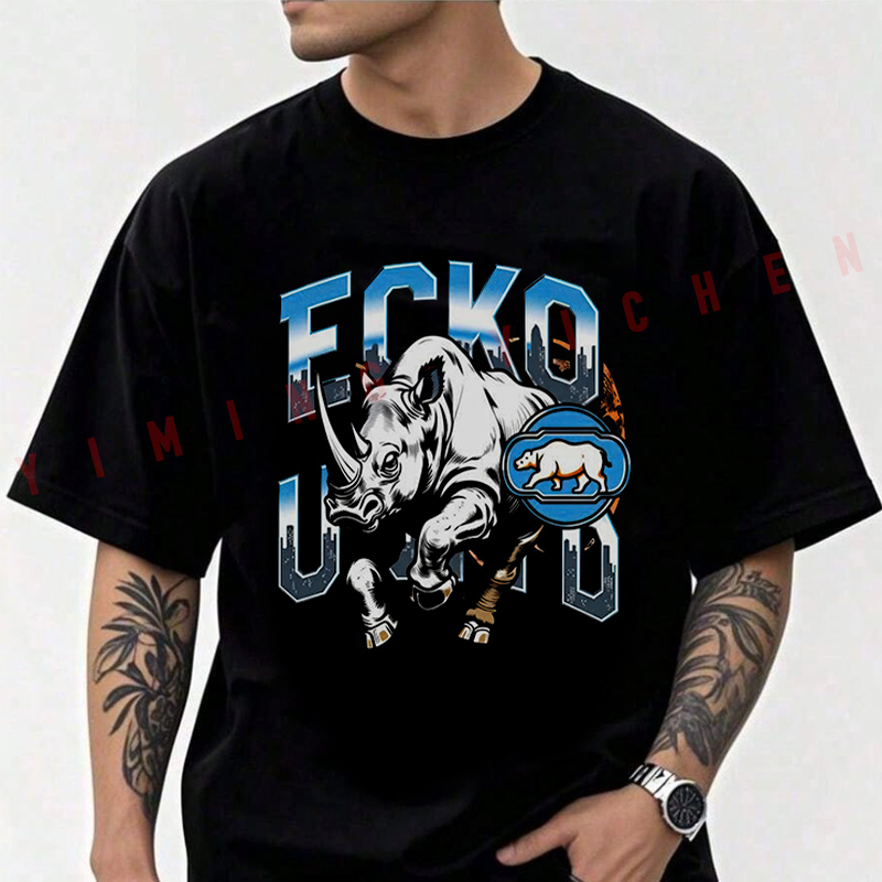 Summer Clothing Motorcycle - Cotton T Shirt Casual Ecko Rhino