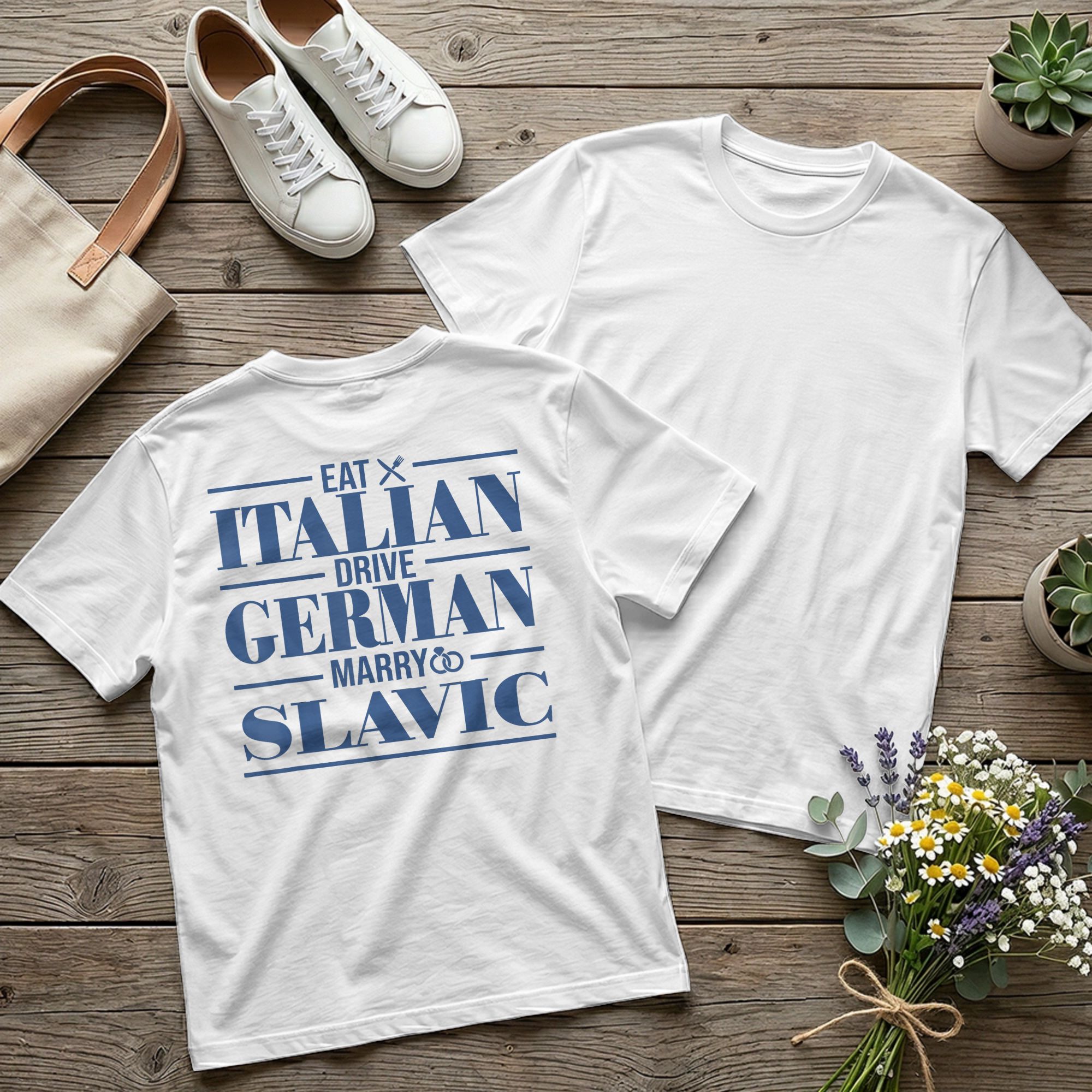 Summer Clothing Drive - Backprint Cool Eat Italian Drive German