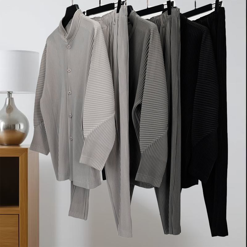 Summer Clothing Men 2025 - Miyake Pleated Casual Solid Pants Men