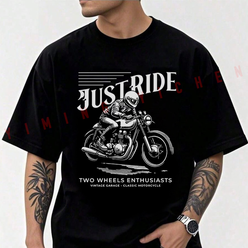 Summer Clothing Motorcycle - Cotton T Shirt Casual Just Ride