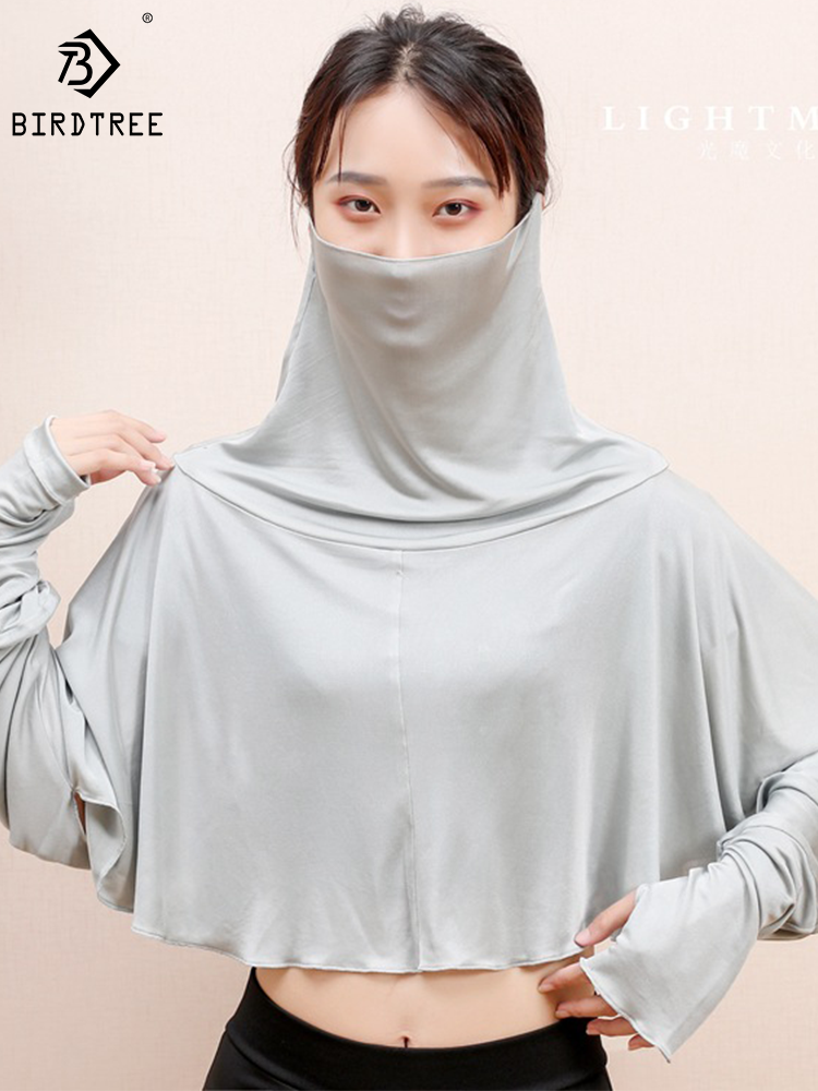 Summer Clothing Drive - Birdtree 30% Silk Knit Sunscreen Clothing