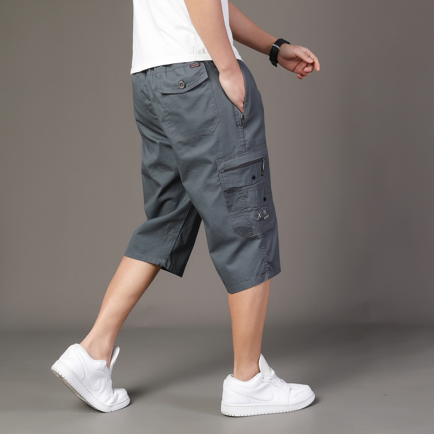 Summer Clothing Work - Zipper Pocket Workwear Shorts Mens Knee