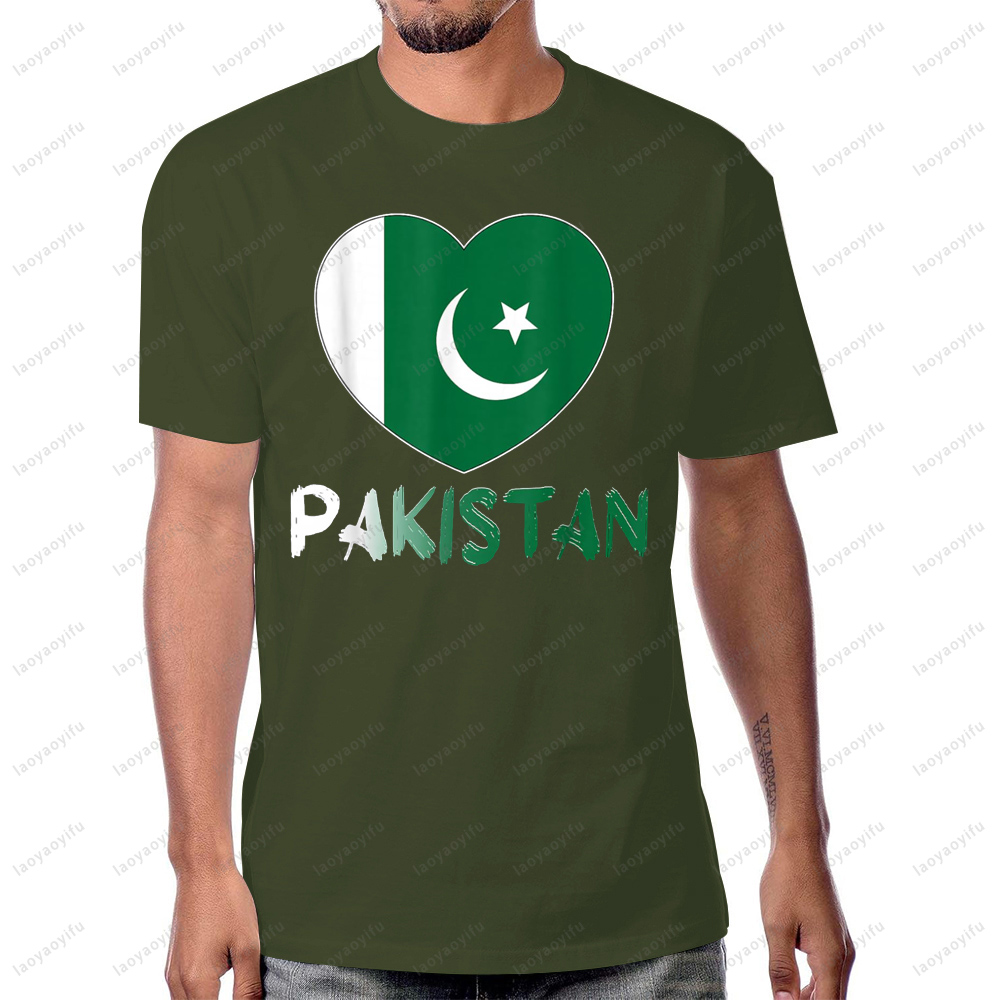 Pakistan Flag Heart Graphic Pr - Summer Clothing Pakistan ulasan dan harga