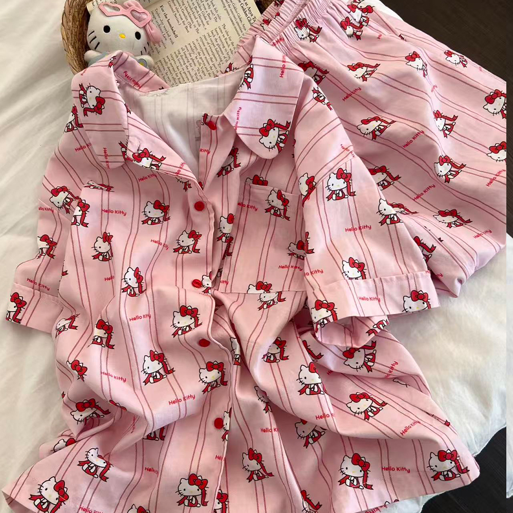 Pink Hello Kitty Pajama Set An - Japan Summer Festival Clothing ulasan dan harga