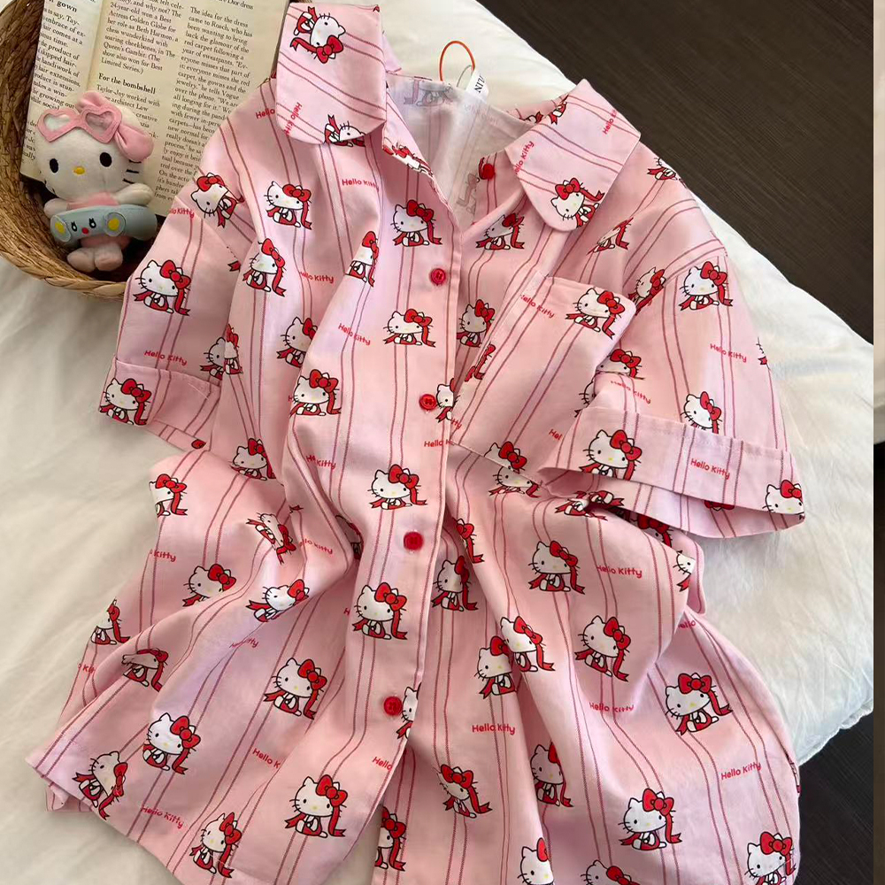 Pink Hello Kitty Pajama Set An - Japan Summer Festival Clothing ulasan dan harga