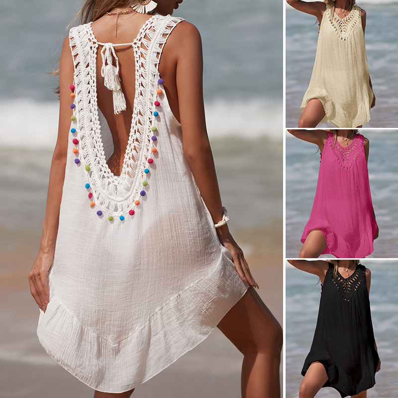 Women V-Neck Backless Hollow O - Summer Clothing Colors ulasan dan harga