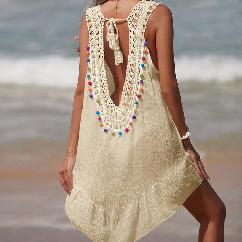 Women V-Neck Backless Hollow O - Summer Clothing Colors ulasan dan harga