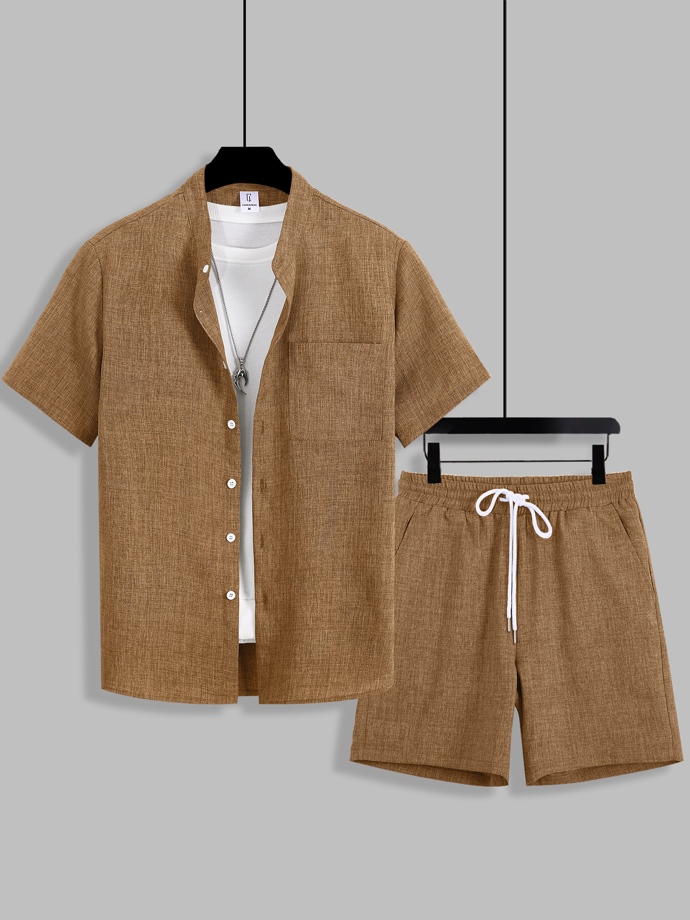 Summer Men's Cotton Linen Text - Summer Cloth ulasan dan harga
