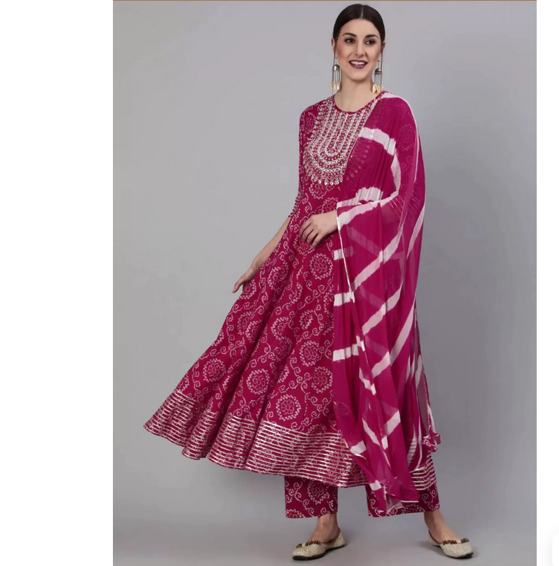 Indian Pure Cotton Rose Red Pr - Summer Clothing Pakistan ulasan dan harga