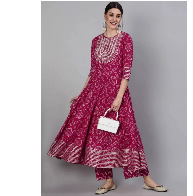 Indian Pure Cotton Rose Red Pr - Summer Clothing Pakistan ulasan dan harga