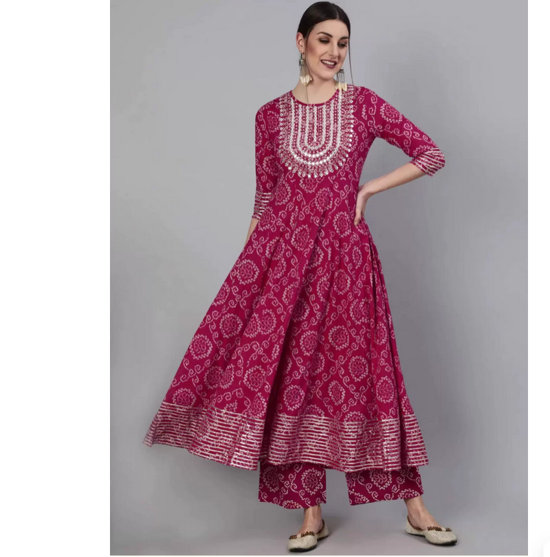 Indian Pure Cotton Rose Red Pr - Summer Clothing Pakistan ulasan dan harga