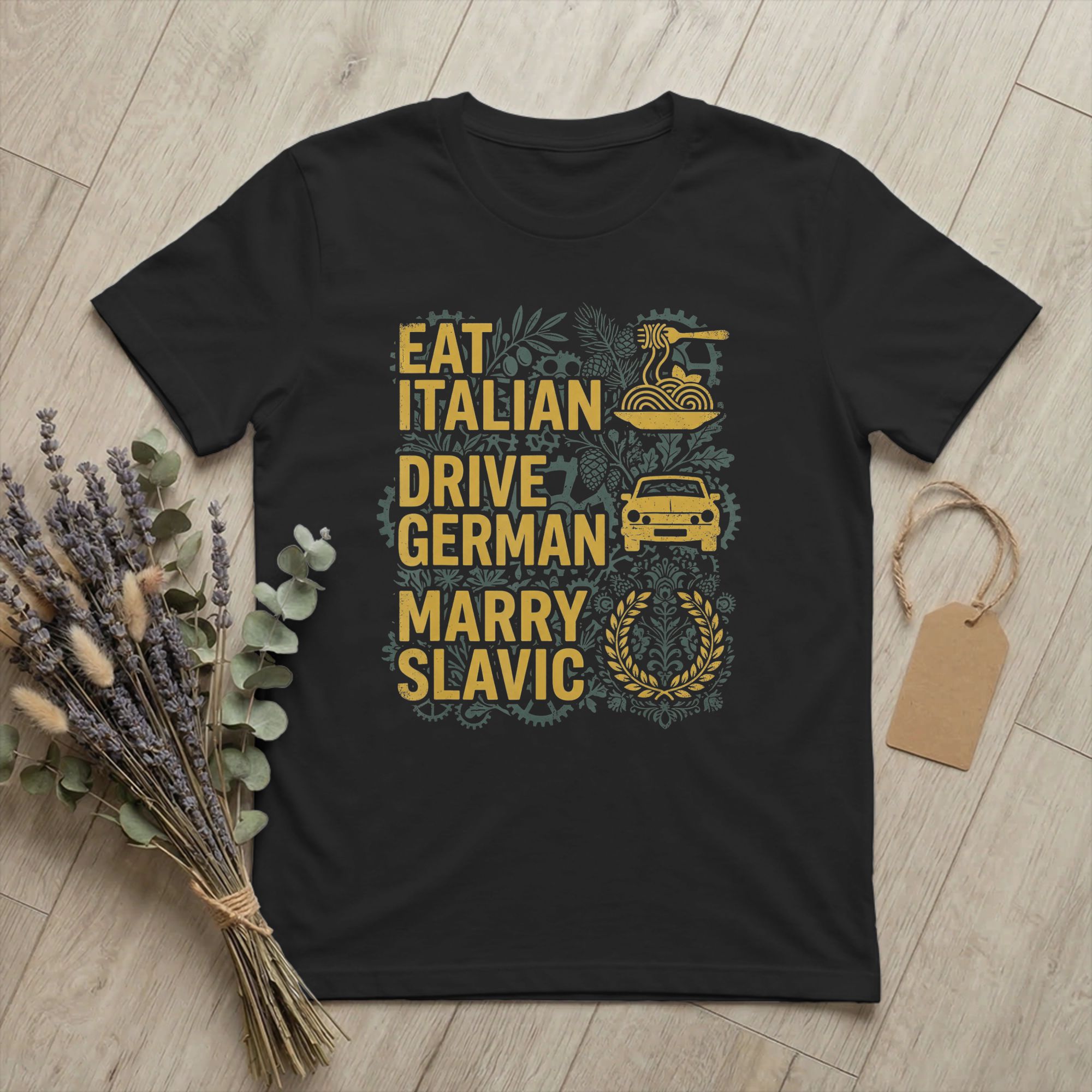 Men T-Shirt Eat Italian Drive  - Summer Clothing Drive ulasan dan harga