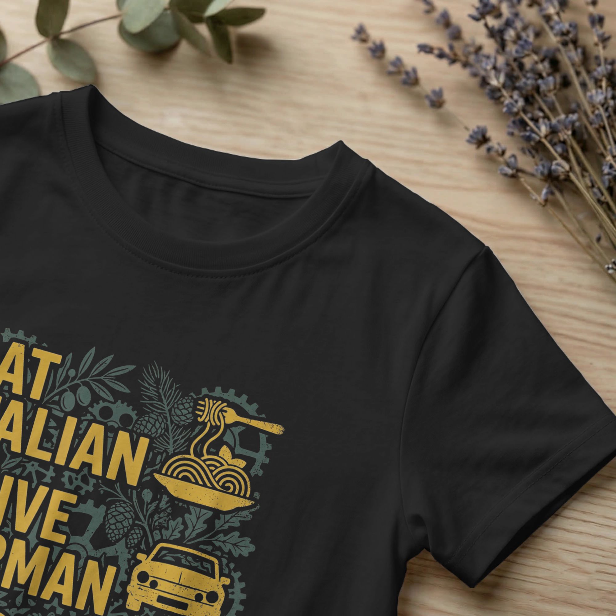 Men T-Shirt Eat Italian Drive  - Summer Clothing Drive ulasan dan harga