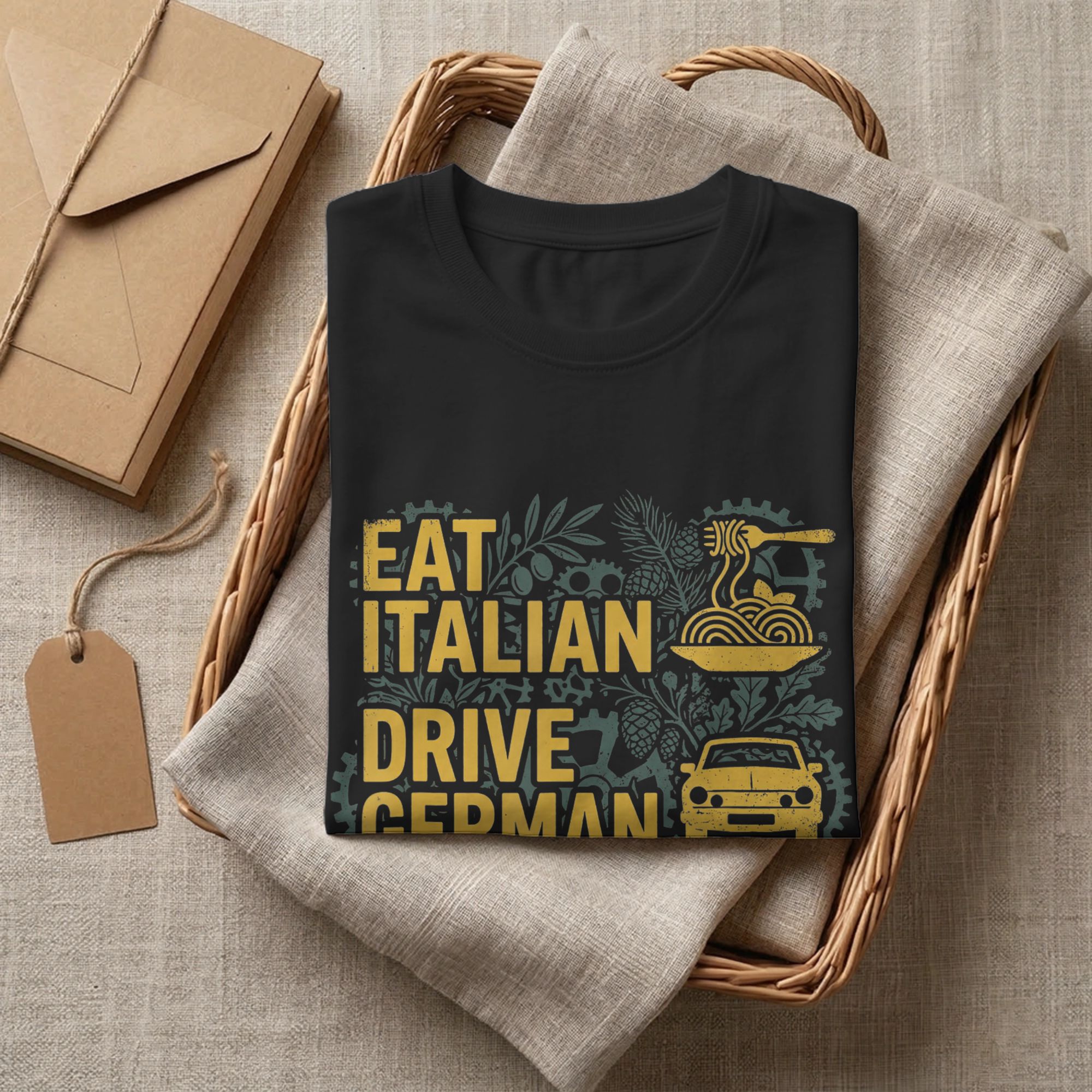 Men T-Shirt Eat Italian Drive  - Summer Clothing Drive ulasan dan harga