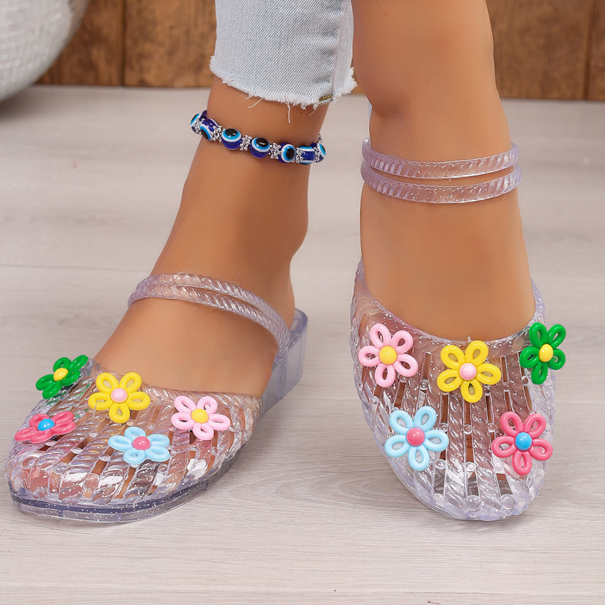 Korean Colorful Flower Transpa - Summer Clothing Korea ulasan dan harga