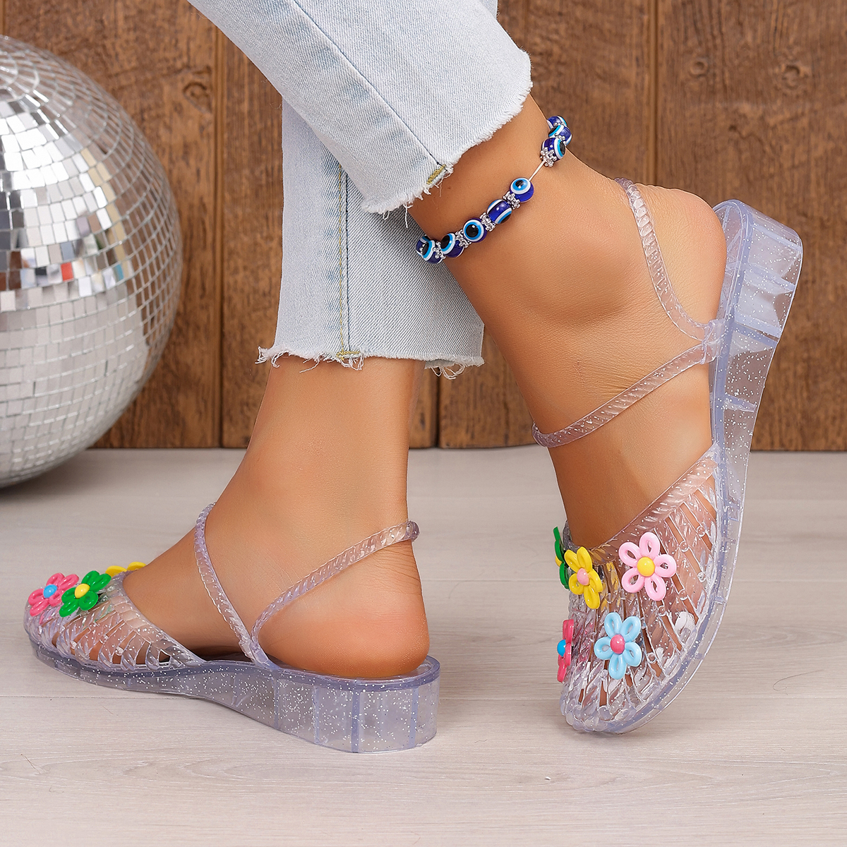 Korean Colorful Flower Transpa - Summer Clothing Korea ulasan dan harga