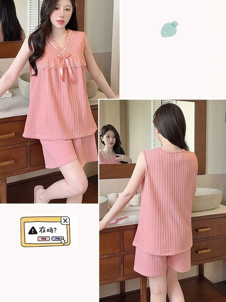 Plus Size Korean Sweet Pajamas - Summer Cloth ulasan dan harga