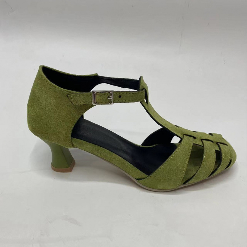 Women's Green Suede Kitten Hee - Summer Clothing Offers ulasan dan harga