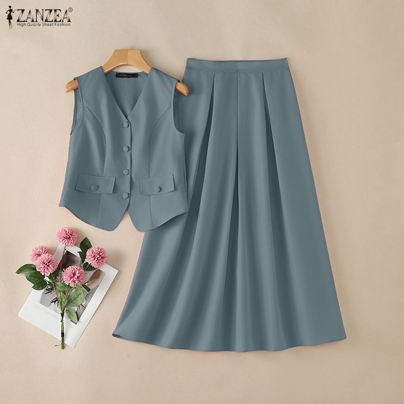 2026 ZANZEA Summer 2 Piece Set - Summer Clothing Work ulasan dan harga