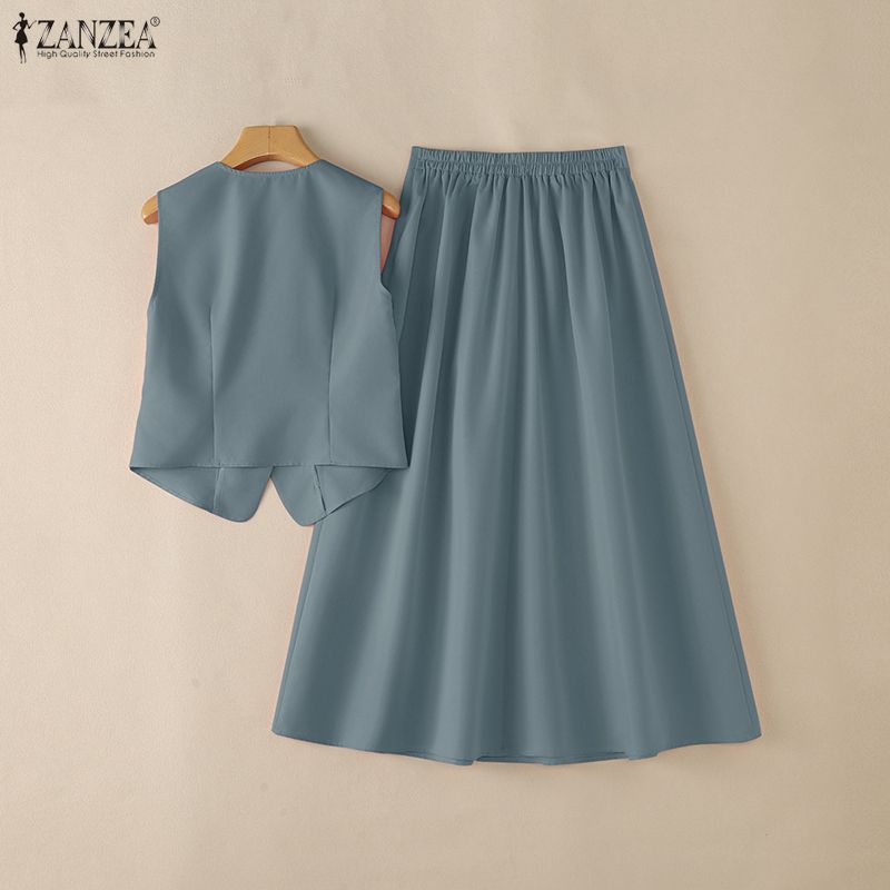 2026 ZANZEA Summer 2 Piece Set - Summer Clothing Work ulasan dan harga