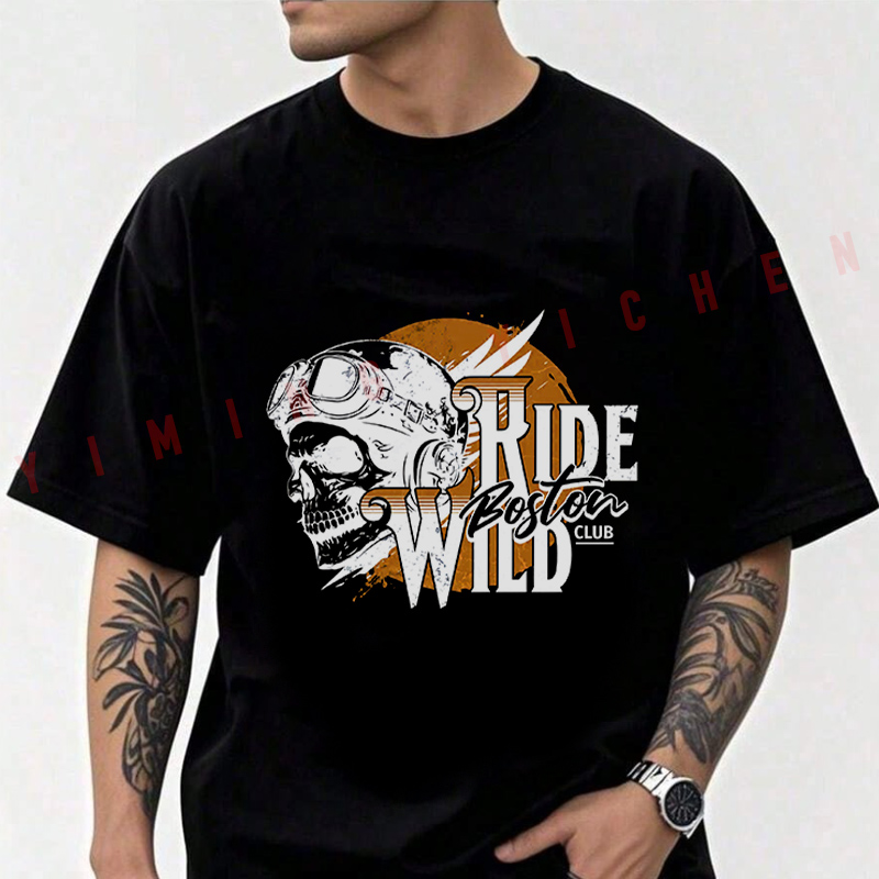 Cotton T Shirt Casual Motorcyc - Summer Clothing Motorcycle ulasan dan harga