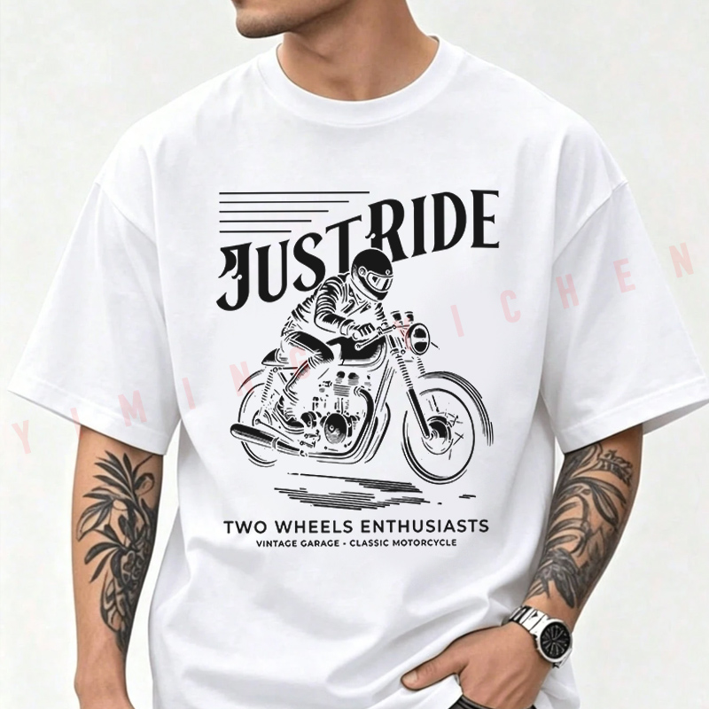 Cotton T Shirt Casual Just Rid - Summer Clothing Motorcycle ulasan dan harga