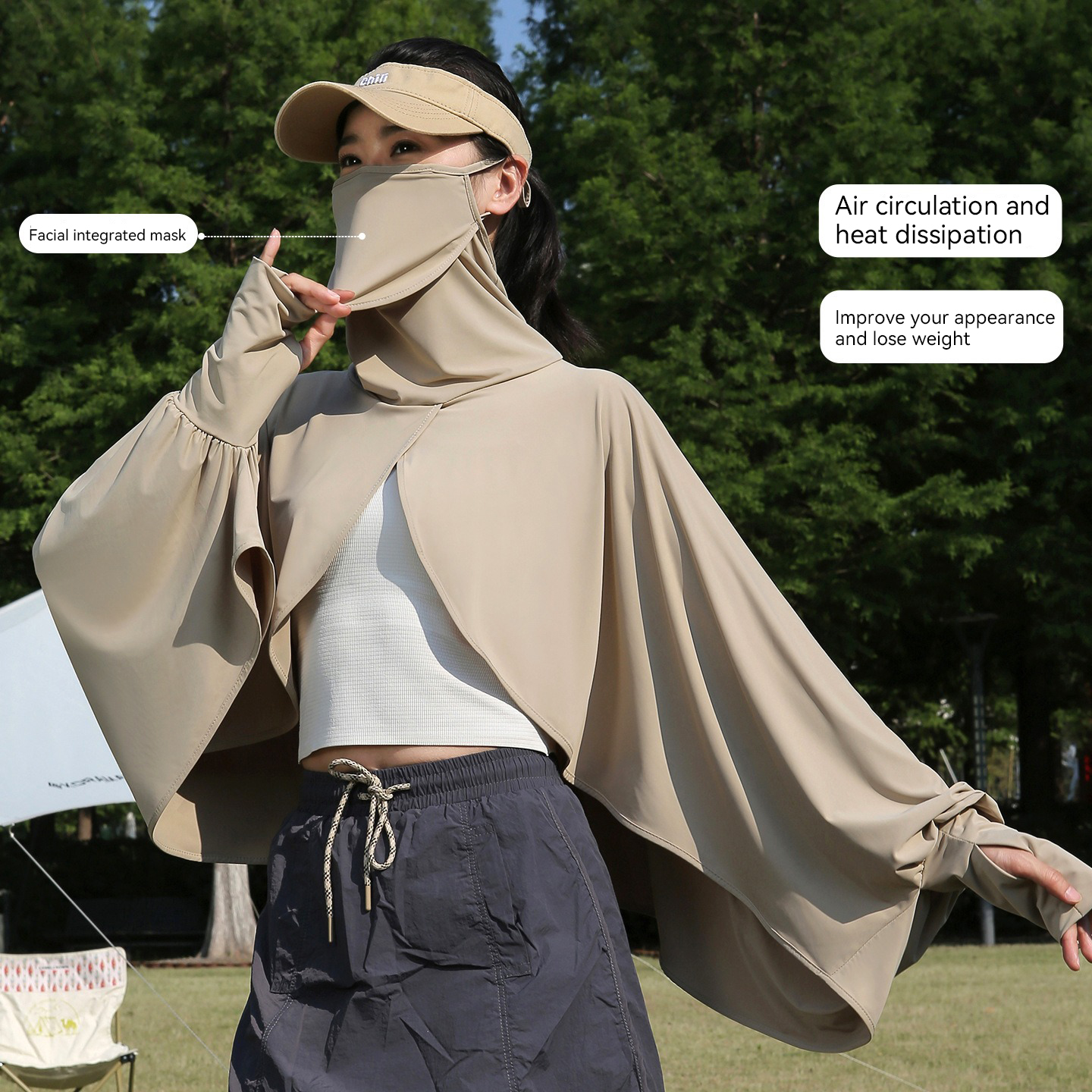 Facial integrated mask Summer  - Summer Clothing Drive ulasan dan harga
