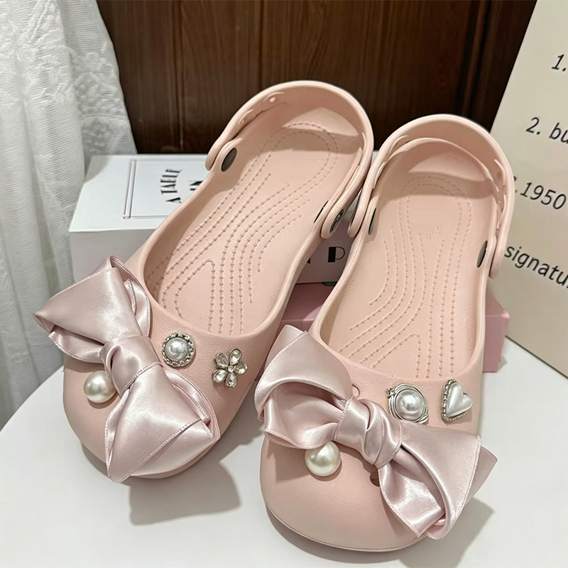 Pink Satin Bowknot Cute Ballet - Summer Clothing Korea ulasan dan harga