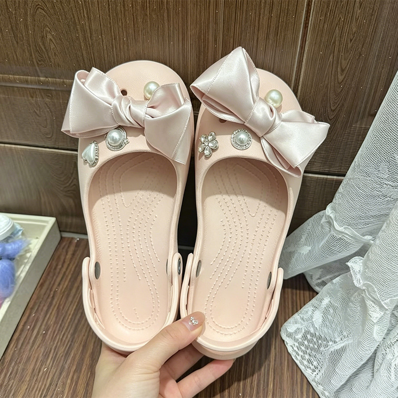 Pink Satin Bowknot Cute Ballet - Summer Clothing Korea ulasan dan harga
