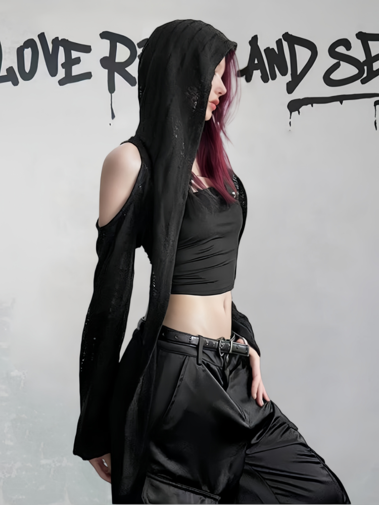 Long Sleeved Off Shoulder T-sh - Summer Grunge Clothing ulasan dan harga