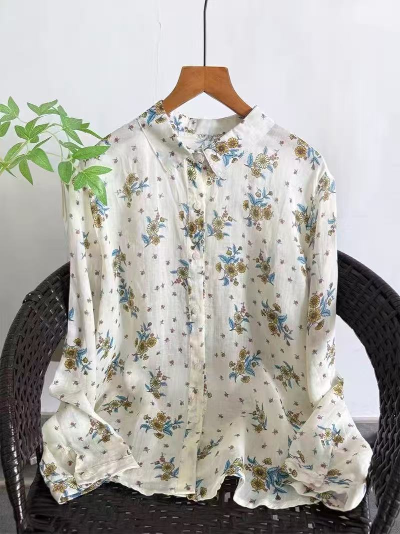 100% Ramie linen shirts and bl - Summer Clothing In Japan ulasan dan harga