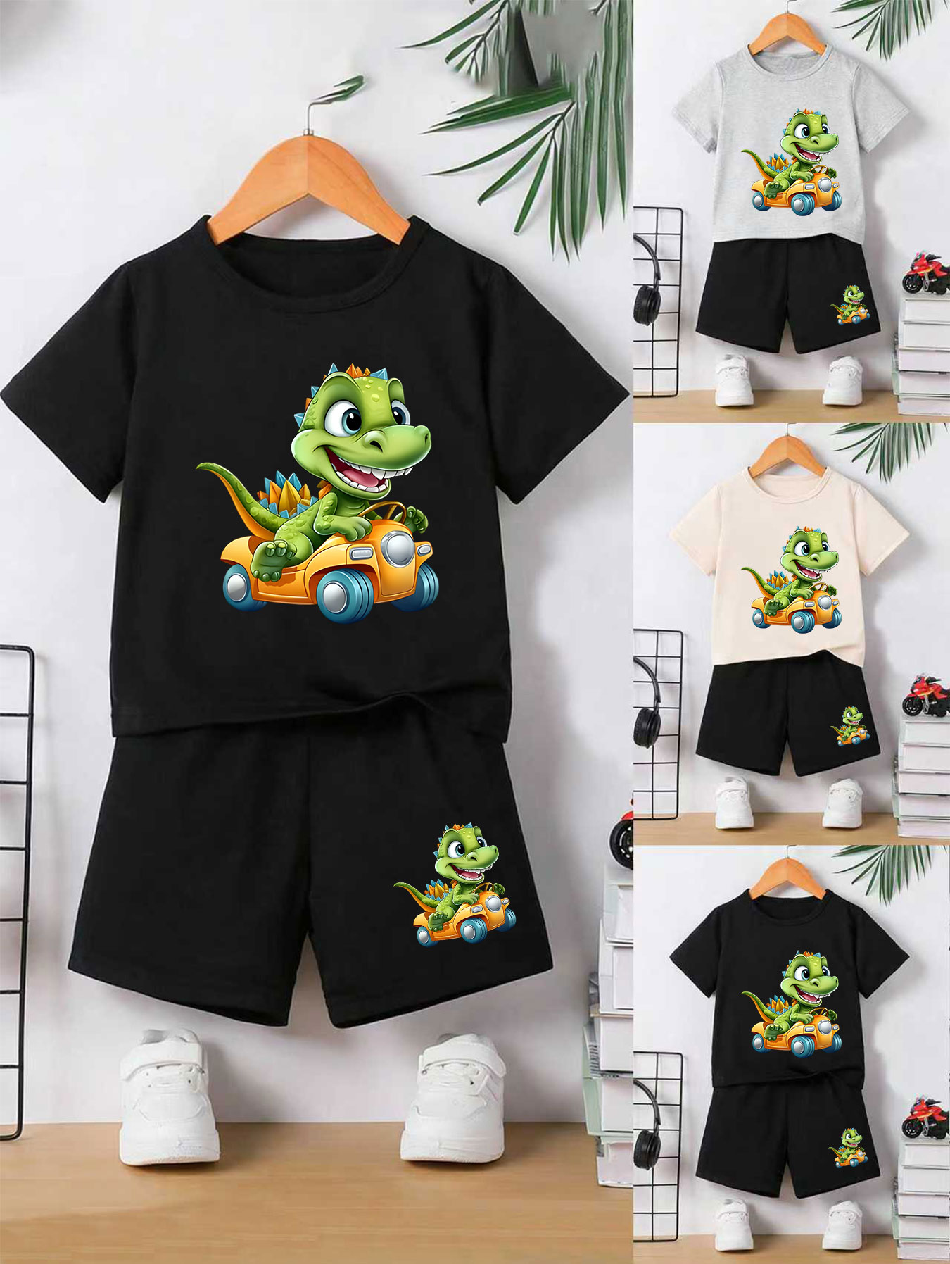 Boys' Dino-Driving Print Comfo - Summer Clothing Drive ulasan dan harga