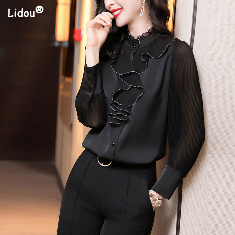 Premium Black Ruffled Straight - Summer Clothing Colors ulasan dan harga