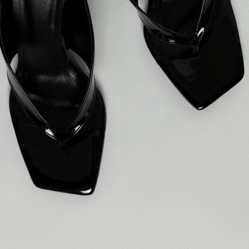Square-toe V-strap high heels  - Summer Clothing Korea ulasan dan harga