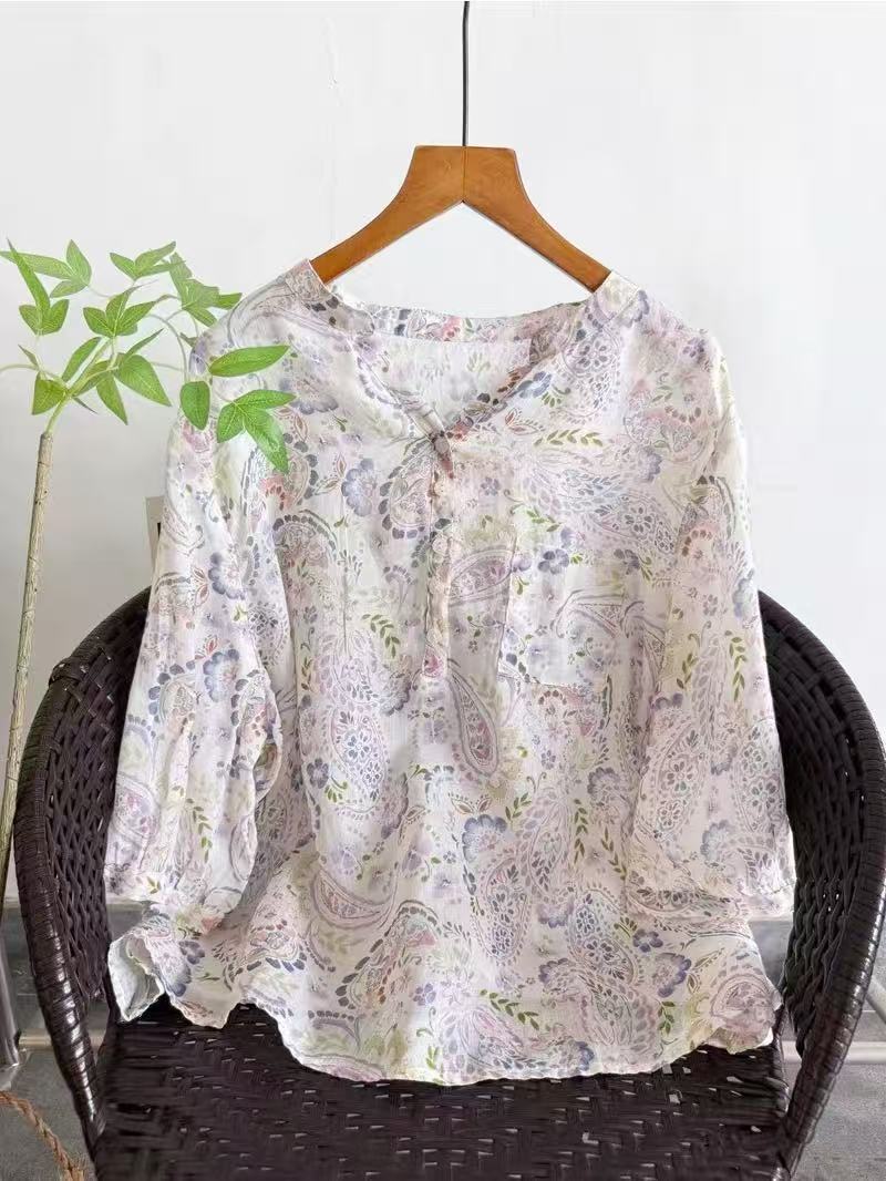 100% Ramie shirts for women su - Summer Clothing In Japan ulasan dan harga