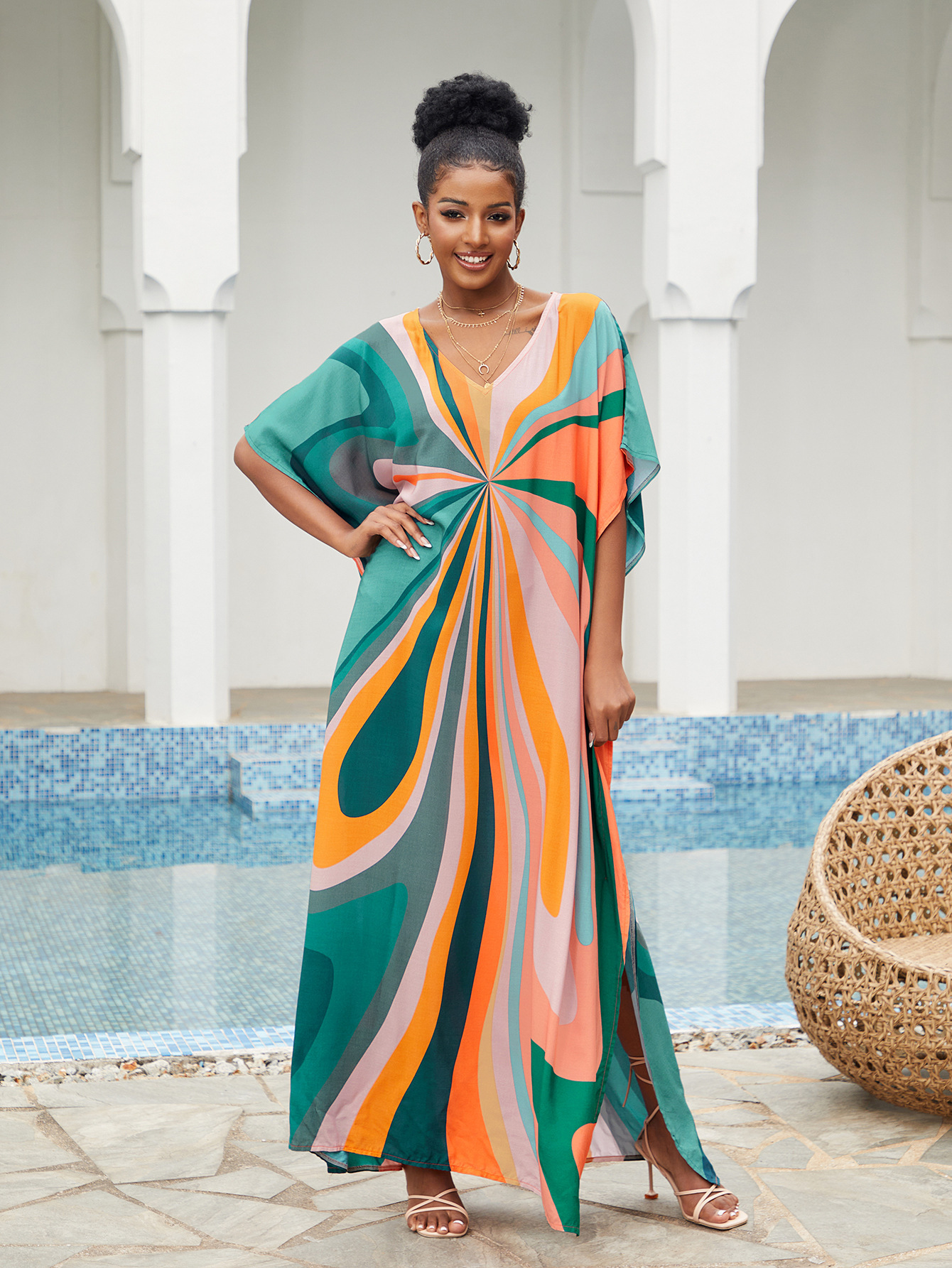 Women Beach Cover Up Loose Kaf - Summer Clothing Colors ulasan dan harga