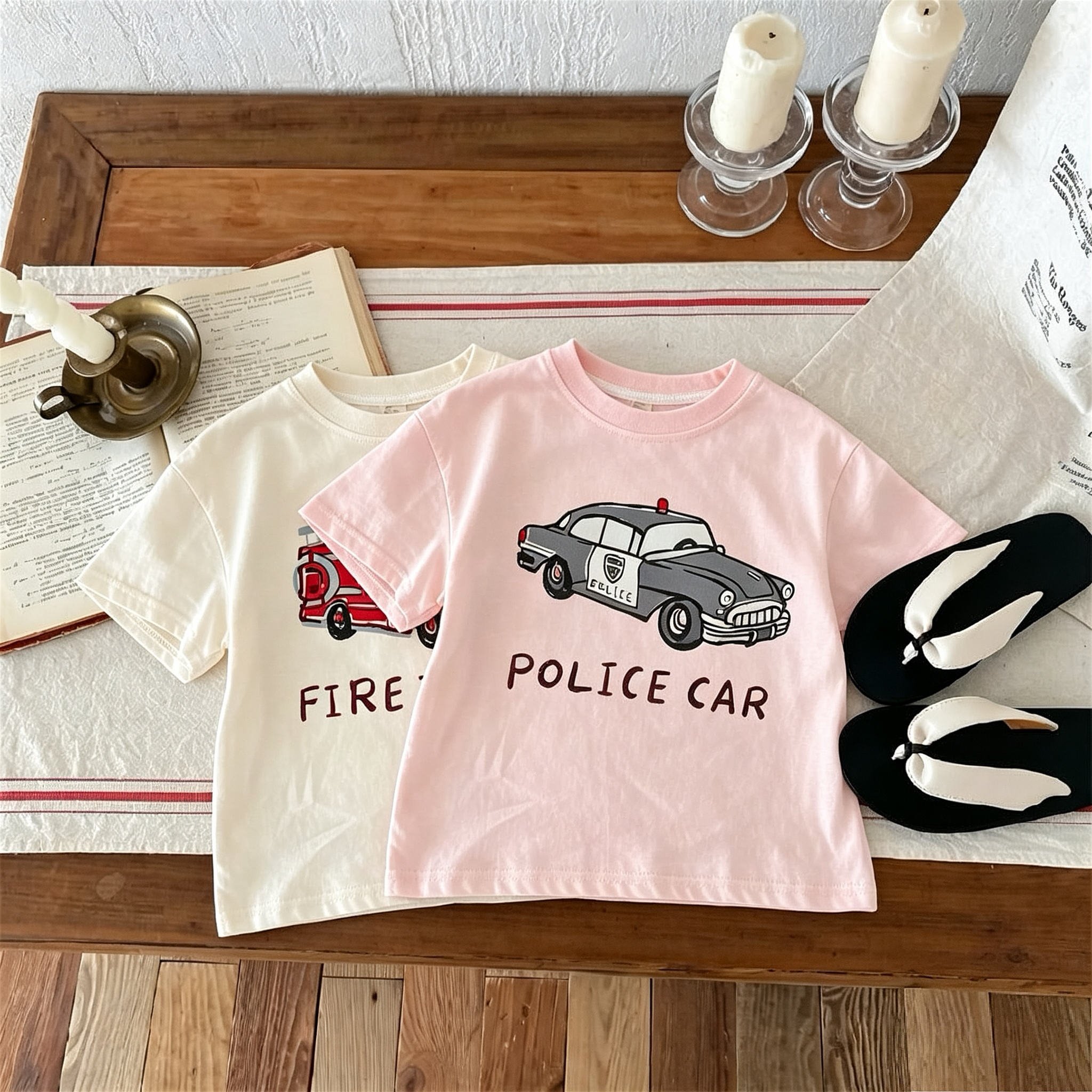 Printed Car Boys Girls T-shirt - Summer Clothing Boutiques ulasan dan harga