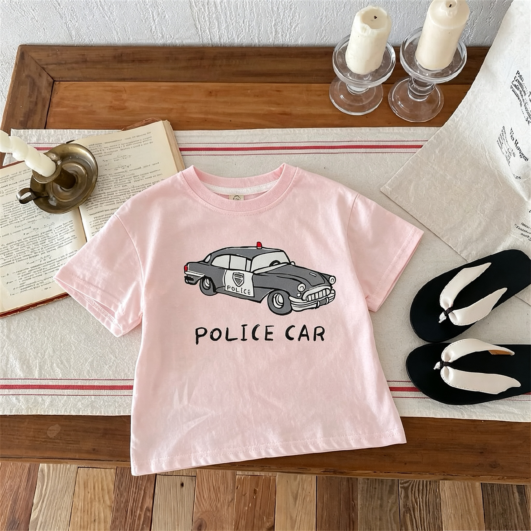 Printed Car Boys Girls T-shirt - Summer Clothing Boutiques ulasan dan harga