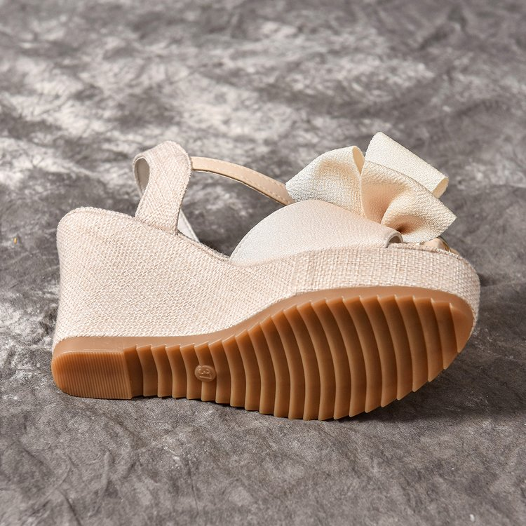 Women's Bow Knot Peep Toe Wedg - Summer Clothing Korea ulasan dan harga