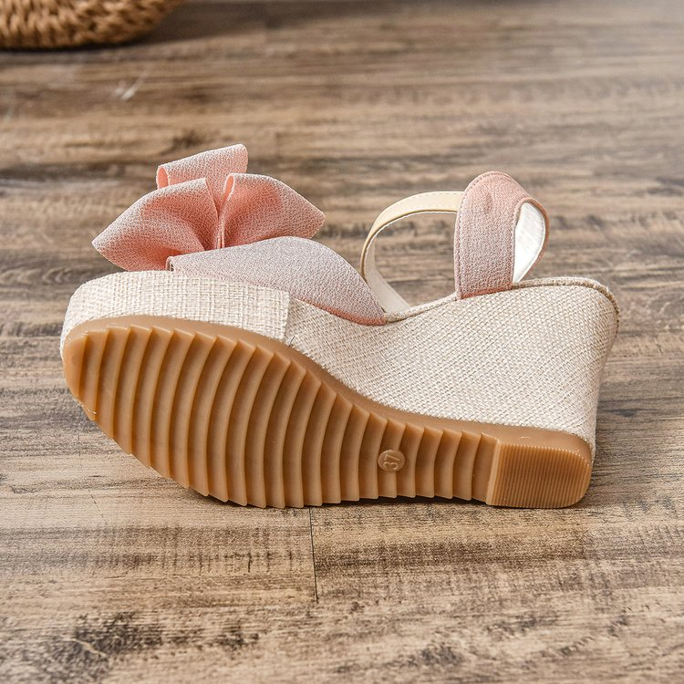 Women's Bow Knot Peep Toe Wedg - Summer Clothing Korea ulasan dan harga
