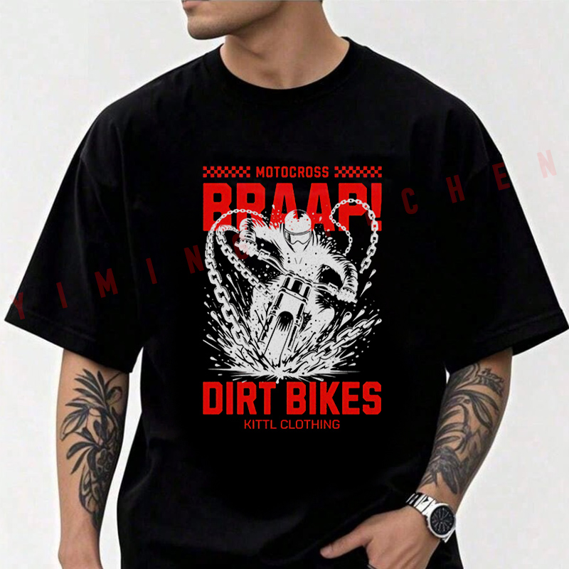 Cotton T Shirt Casual Braaap D - Summer Clothing Motorcycle ulasan dan harga